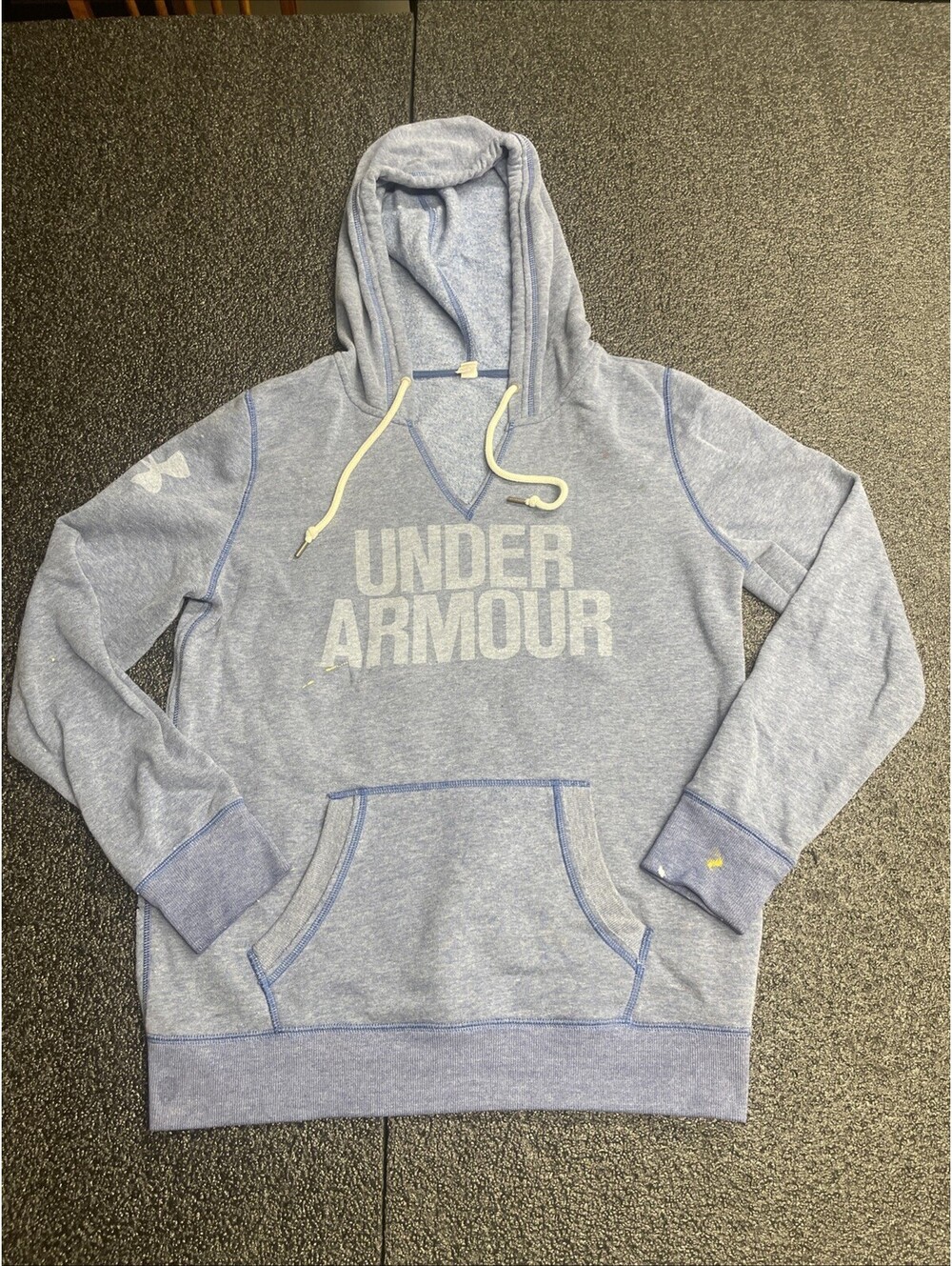 Under Armour Rival Women’s XS Blue Pullover Hoodie Logo Fleece Pouch Pocket